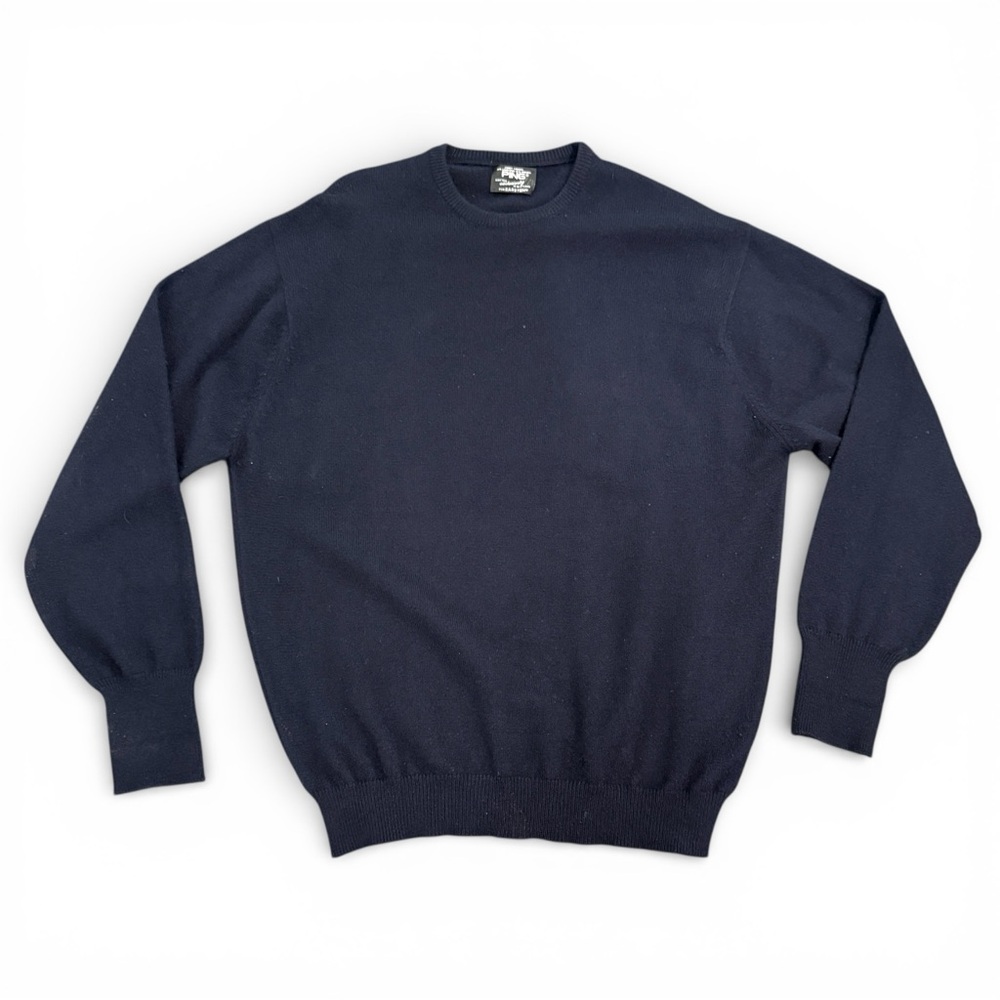 Vintage Lambswool and Angora blend Navy Crewneck Golf sweater PING for Karsten